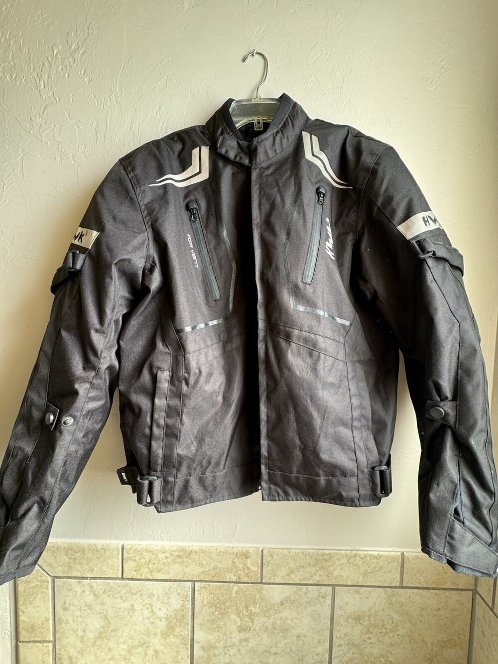 HWK Black Scorpion Armor Foam Padding Dual Sport Motorcycle Jacket Large